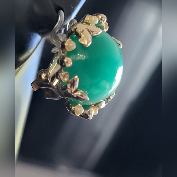 Gorgeous green moonstone earrings - Picture 4 of 11